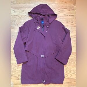 Mackintosh New England‎ Plum Hooded Coat (Size Small)